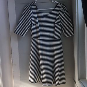 Black and white striped dress